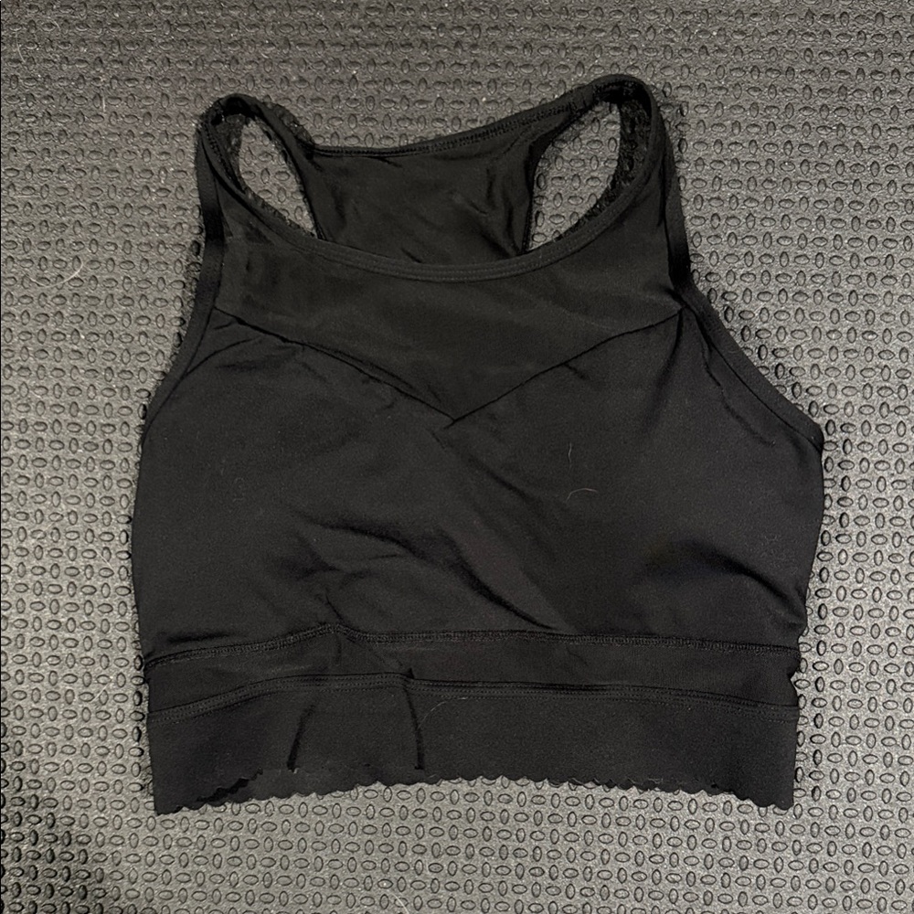 ZYIA Black Star Mesh High-Neck Sports Bra